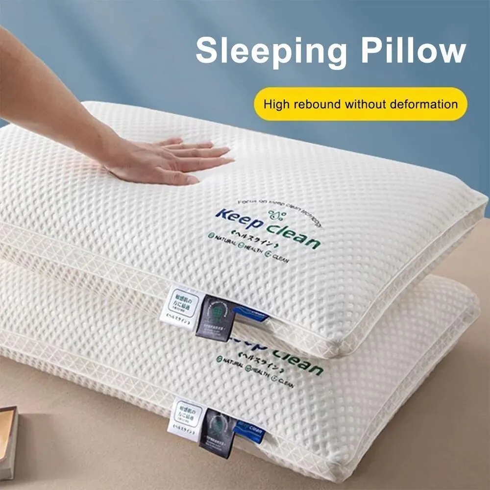 Soft & Supportive Neck Pillow for Comfortable Sleep Non Collapse High Elasticity Pillow for Hotel & Home Bedding