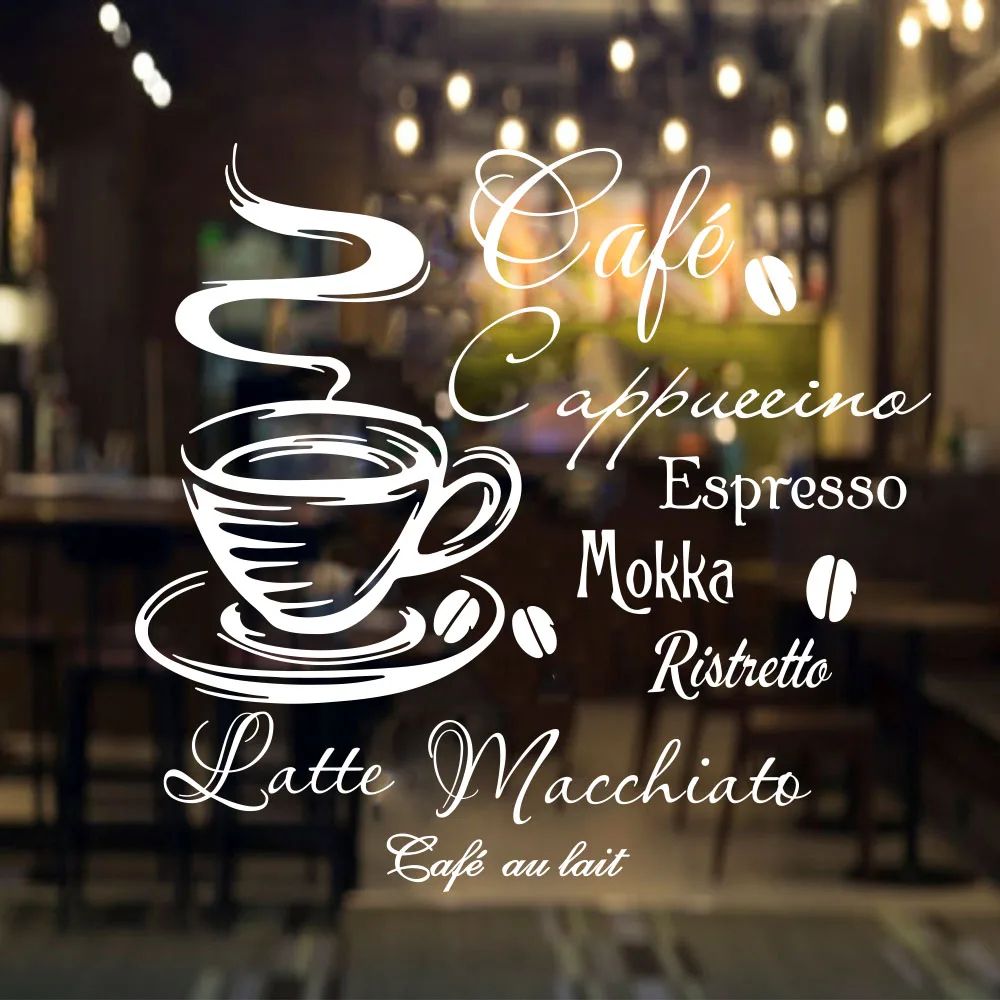 Coffee Bar Wall Decal – Stylish Cafe-Inspired Kitchen & Window Decor