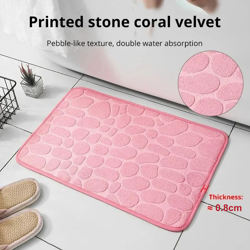 Premium Embossed Fiber Anti Slip Mat for Bathroom & Living Room