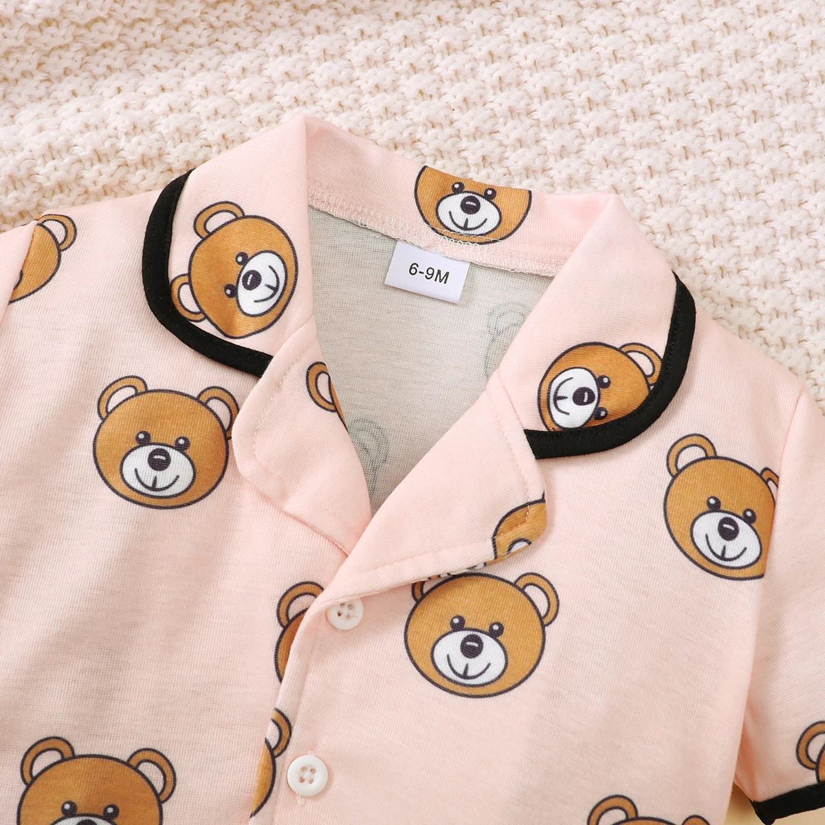 Cartoon Baby Pajama Set – Soft Cotton Toddler Summer Pajamas with Short Sleeve Top & Shorts (0–3 Years)