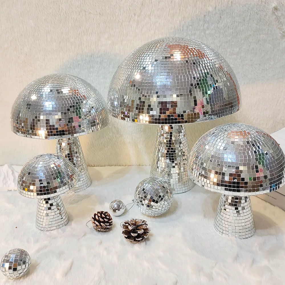 Mushroom Disco Ball Mirror Decor for Party and Home
