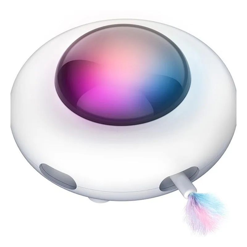 Smart UFO Interactive Cat Teaser Toy – Automatic Turntable Feather Chasing Trainer, USB Rechargeable