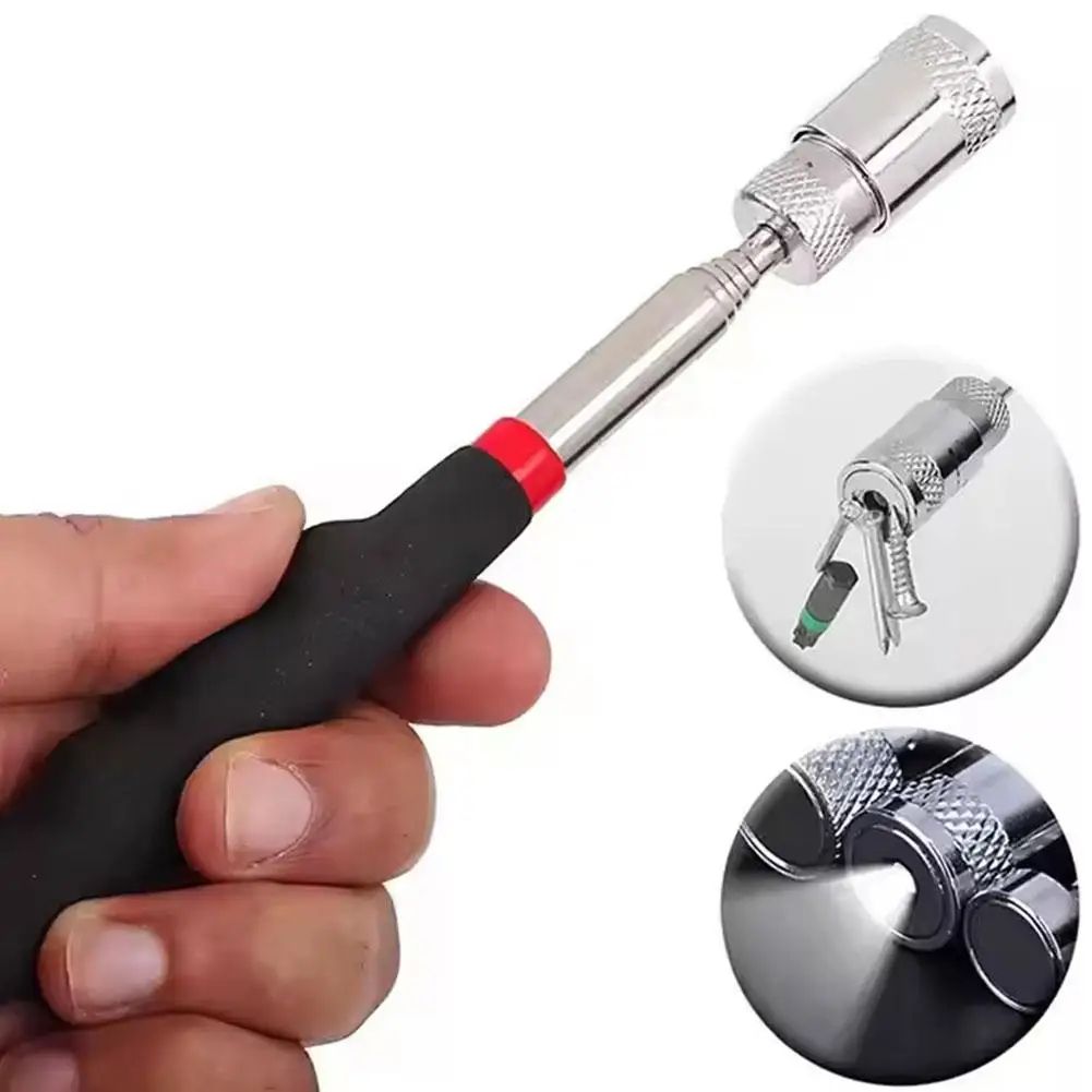 FlexReach Magnetic Telescopic Pickup Tool - Extendable Magnet, Inspection Mirror & Flashlight Kit