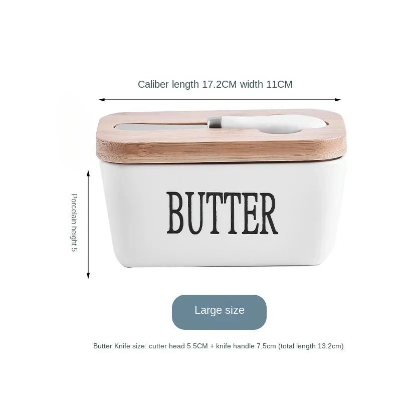 Artisan Ceramic Butter Keeper with Bamboo Lid