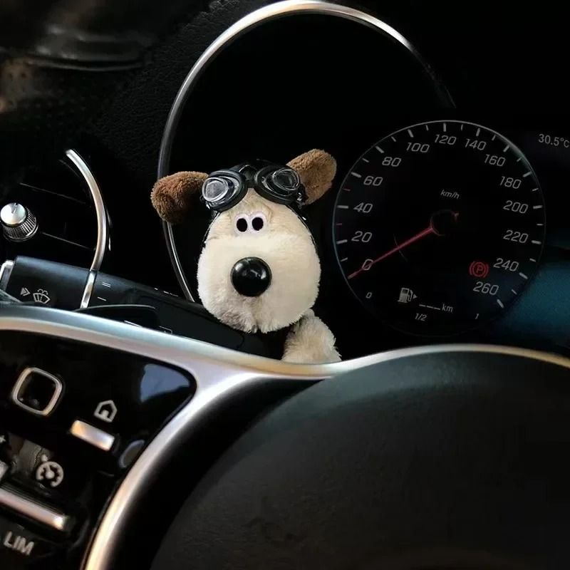 Plush Puppy Car Wiper Decoration Cute Dashboard Dog Accessory
