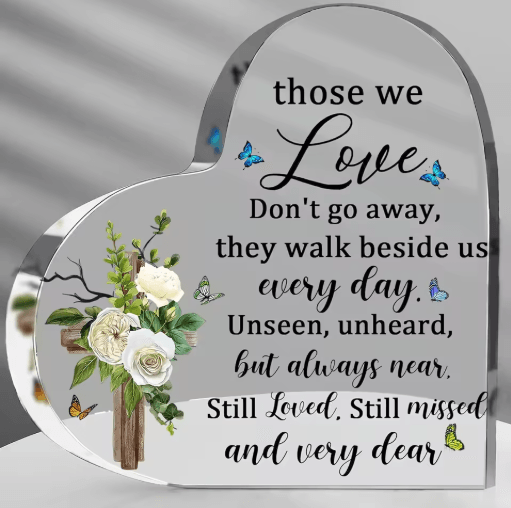 Acrylic Heart Bereavement Keepsake Sympathy Memorial Gift for Mom