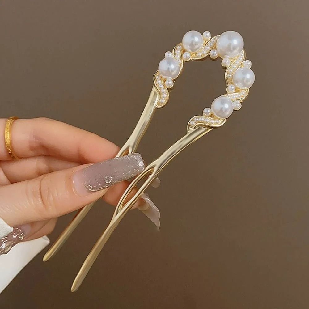 Pearl Flower U Shaped Hairpin