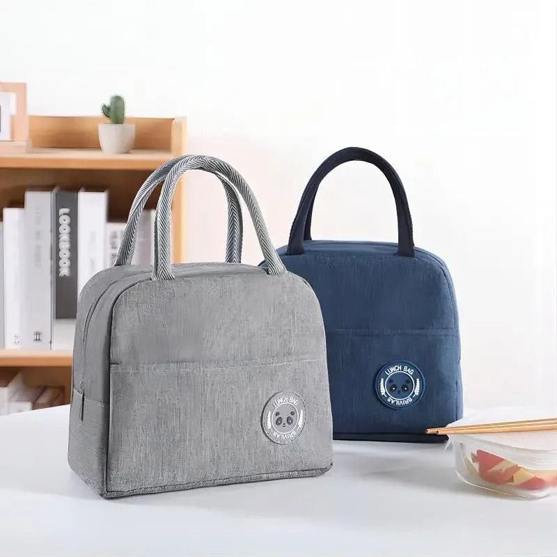 Insulated Thermal Lunch Bag Portable Aluminum Foil Bento Handbag for Students and Office