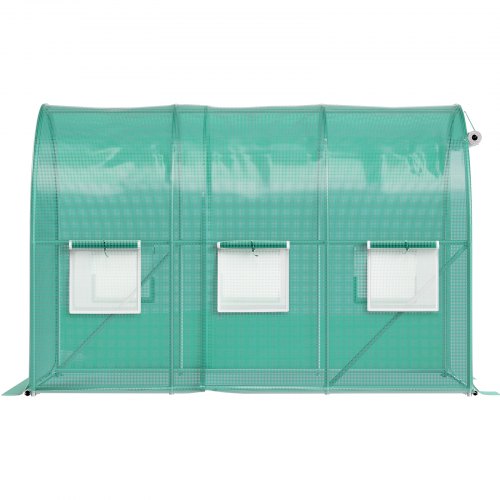 Walk-In Greenhouse 9.8 x 6.6 x 6.6 ft, Waterproof PE Cover, Sturdy Galvanized Frame & 6 Mesh Windows
