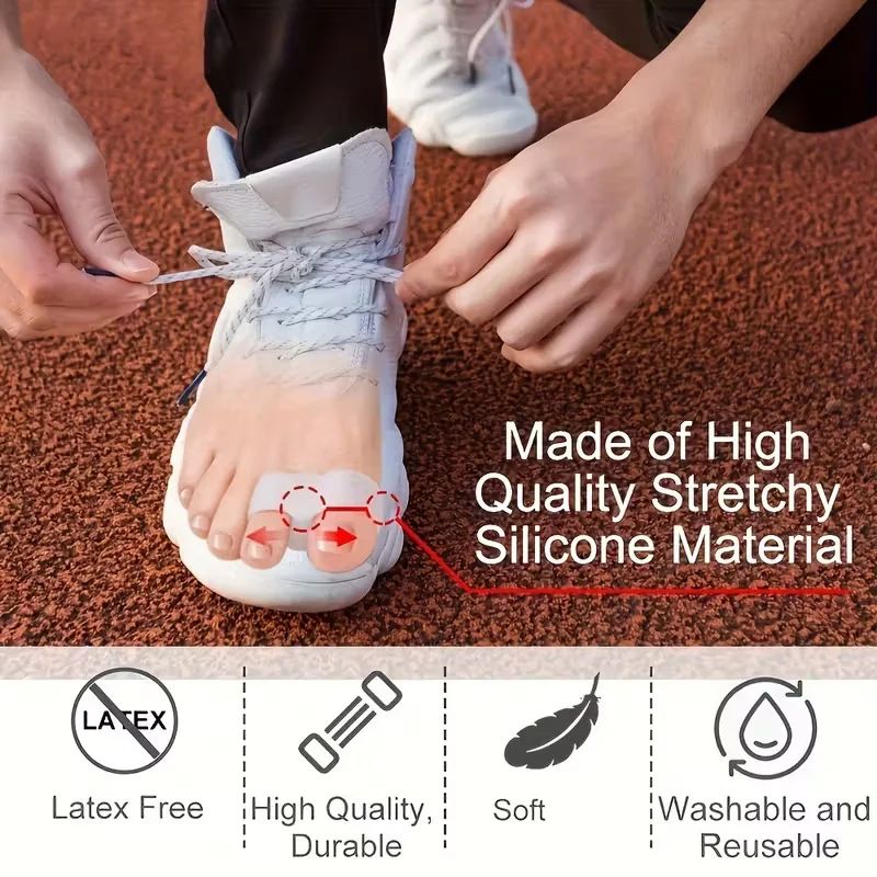 6 Pack Silicone Toe Separators Soft Durable Washable Reusable Toe Spacers for Comfort