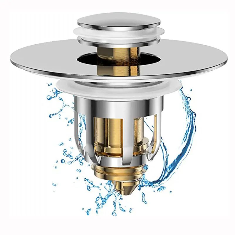 Universal Sink Drain Stopper Pop Up Filter Hair Catcher