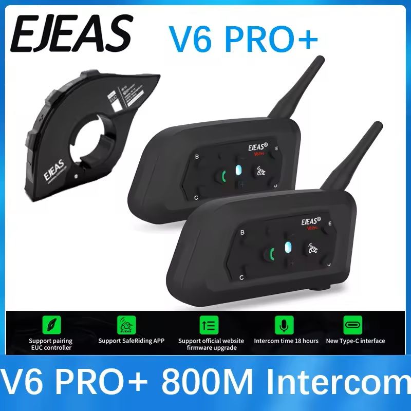 Bluetooth Motorcycle Helmet Intercom Headset with 800M Range and Waterproof Design