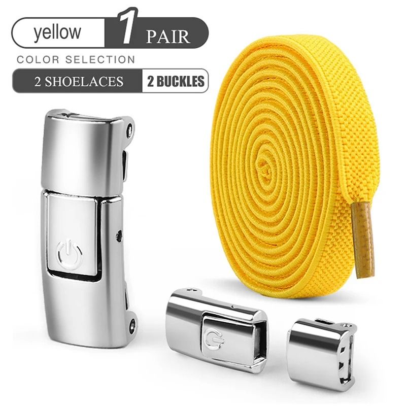 8mm No-Tie Elastic Shoelaces – Press Lock Flat Sneaker Laces