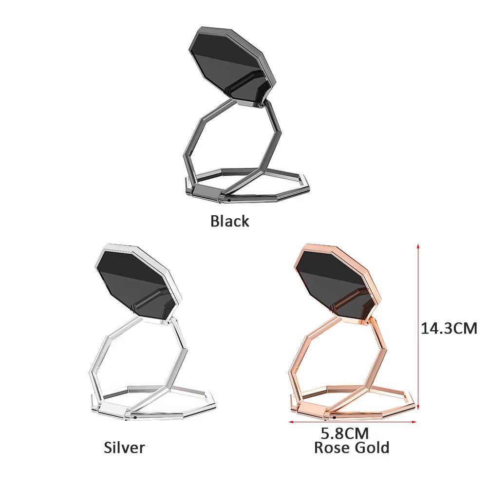360° Rotating Foldable Phone Stand with Ultra-Thin Metal Ring Holder and Multi-Angle Kickstand