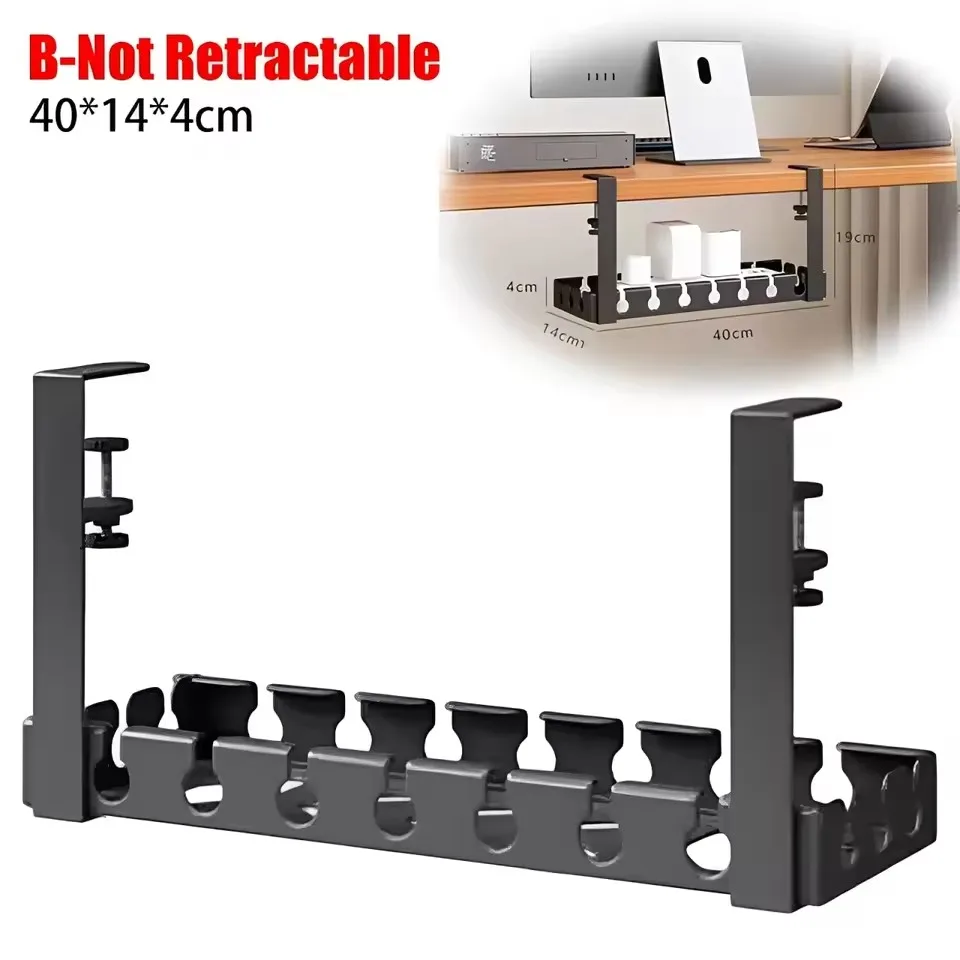 Retractable Under Desk Cable Management Tray 15.7
