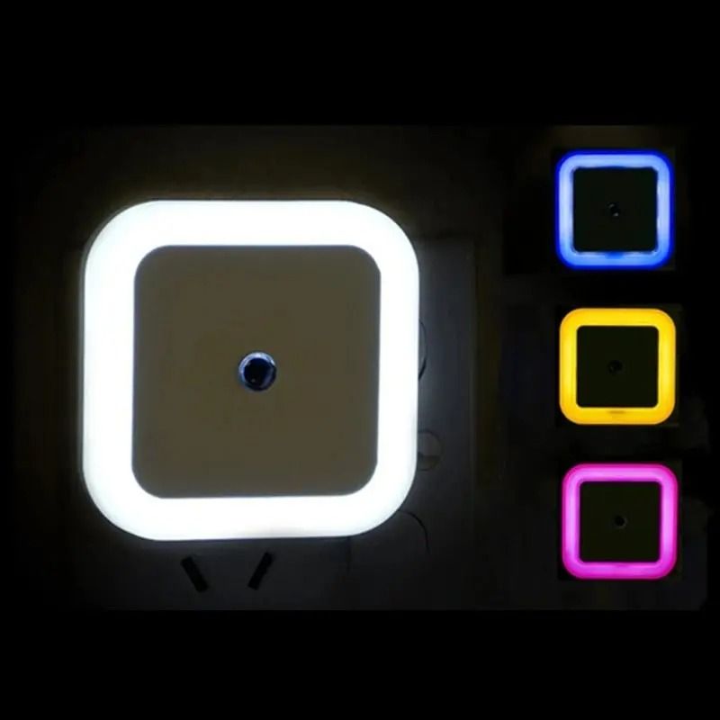 Wireless Sensor LED Night Light Plug In Mini Square Lamp for Bedroom and Hallway