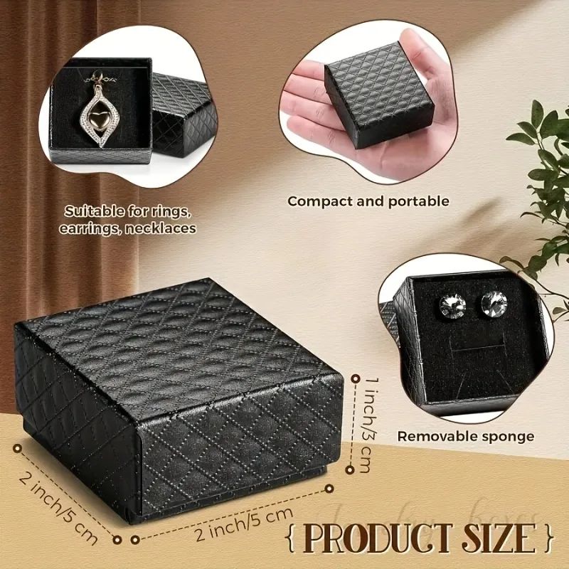 10-Piece Plaid Jewelry Organizer Box Set – Compact Jewelry Organizer Box for Rings, Earrings & Necklaces