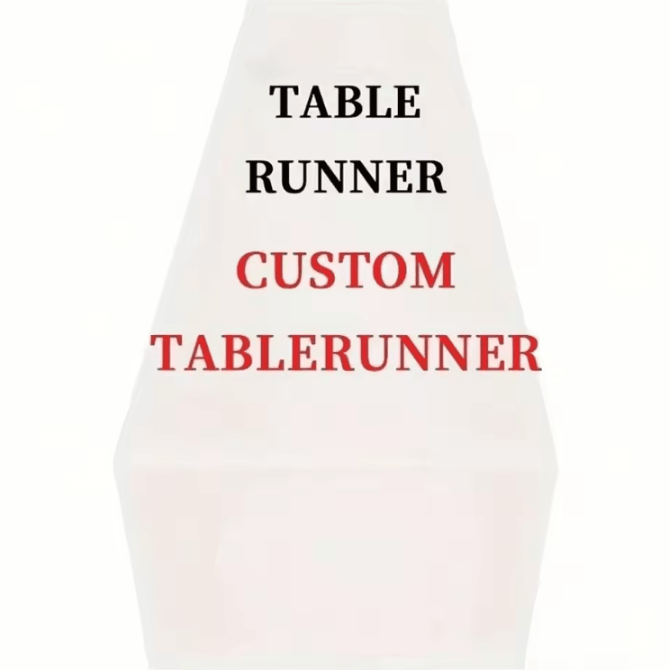 Personalized Linen Table Runner – Custom Name Wedding & Dining Table De
