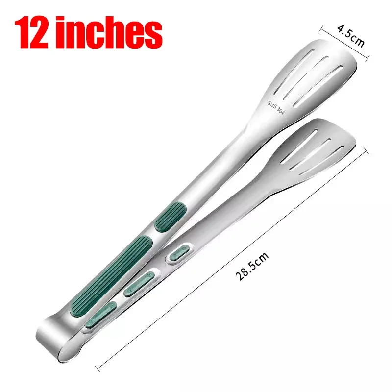 New Stainless Steel Food Tongs, BBQ Meat Salad Bread Clip, Barbecue Grill Buffet Clamp, Non-slip Tong Cooking Tools