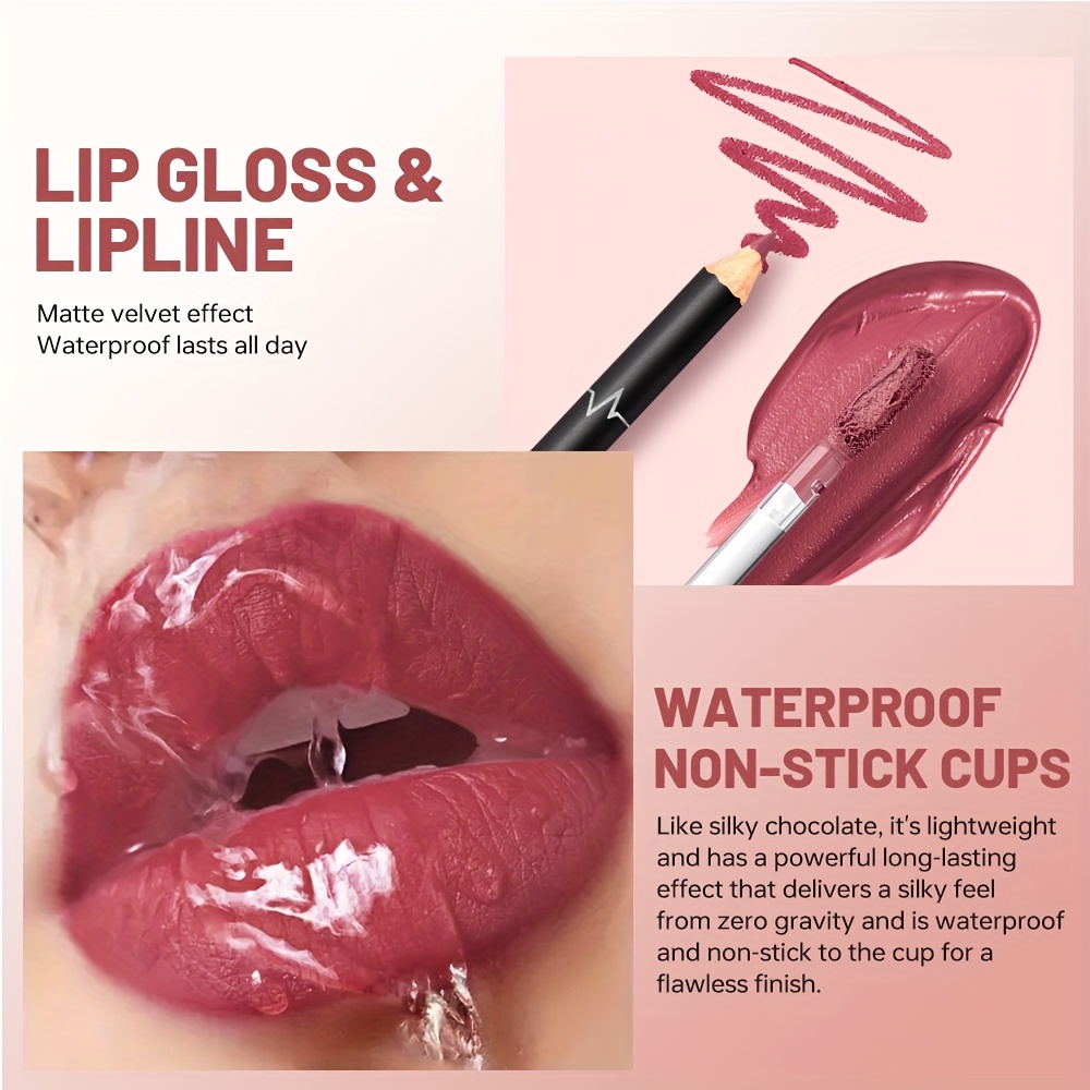 Waterproof Lip Liner Set Long Lasting Smudge Proof Matte Lip Pencil Collection