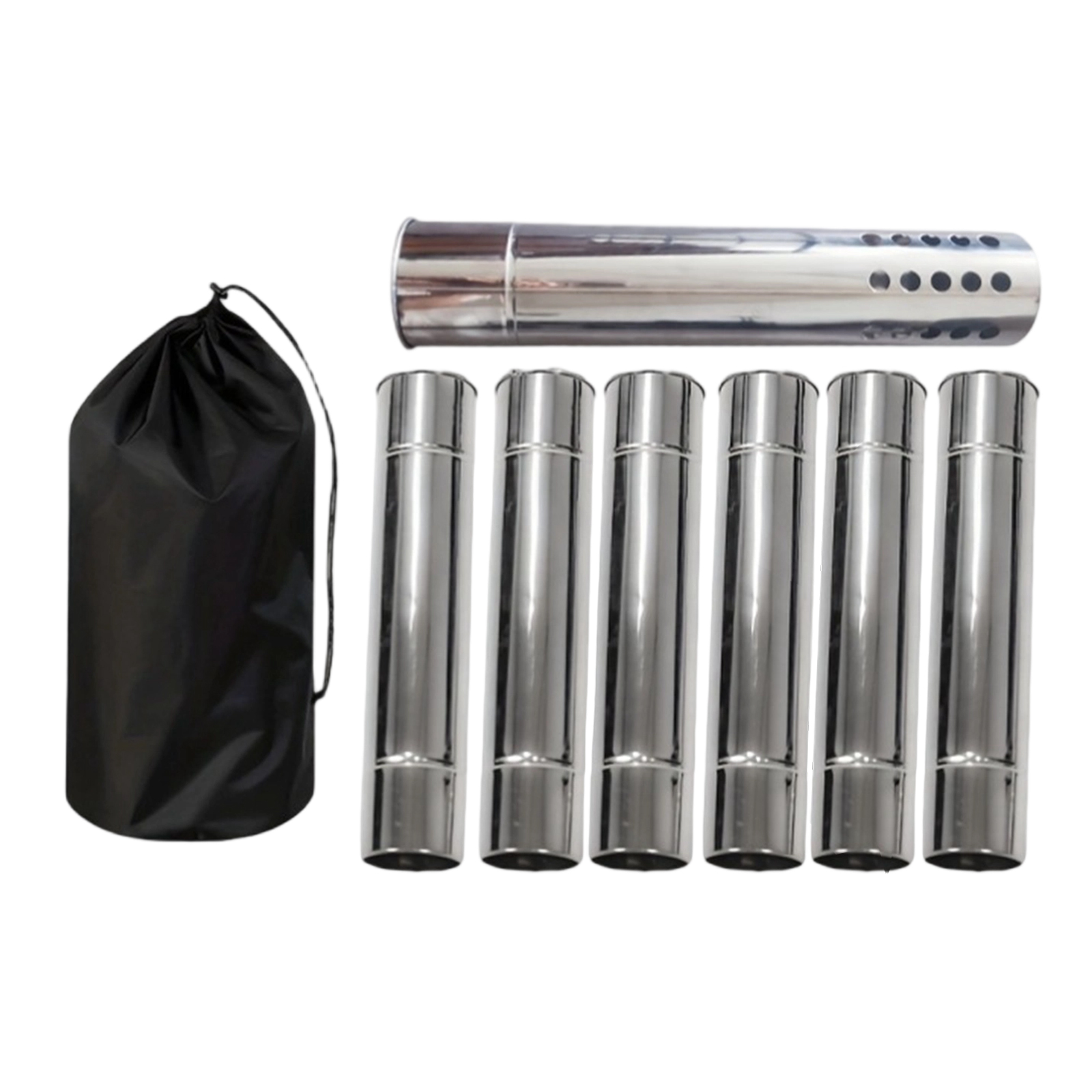 Stainless Steel Stove Pipe Kit for Camping and Wood Stoves High Heat Chimney Tubes Set