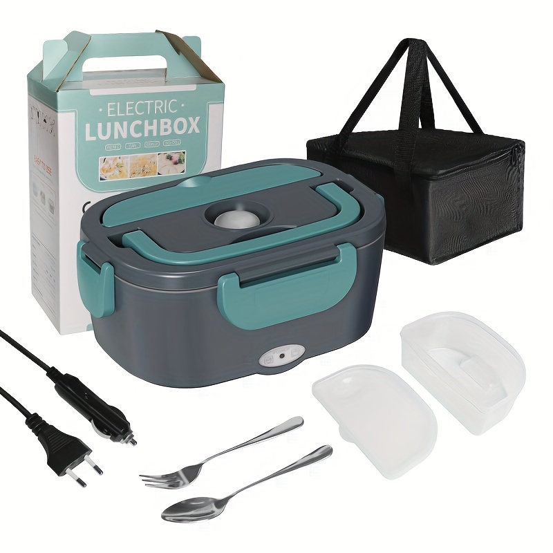 Electric Lunch Box Stainless Steel Heated Food Warmer Set Portable Meal Tray for Work and Travel