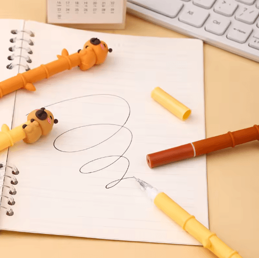 CapiCute Capybara Gel Pen Set – 3PCS Cute Cartoon Gel Pens Bamboo Style