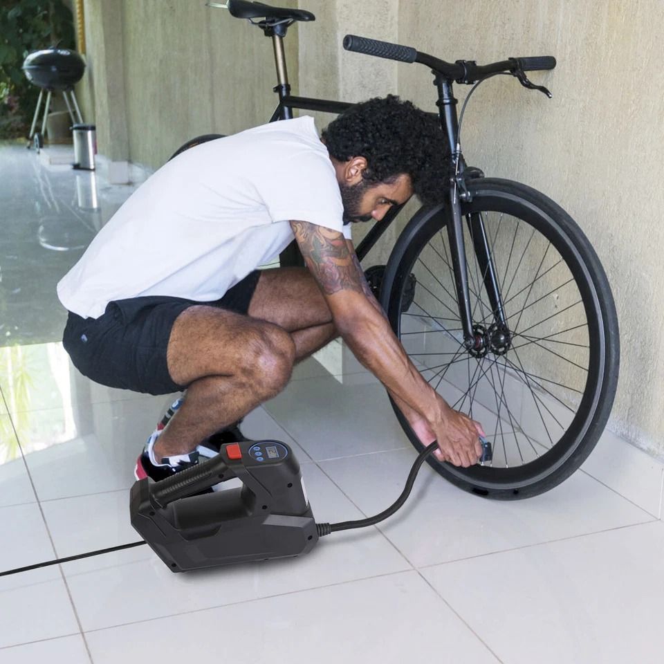 Portable Air Compressor, Tire Inflator for Cars and Bikes, Air Pump, Ideal for Tires, Balls, and More