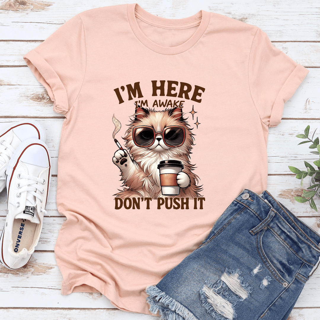I'm Here I'm Awake Don't Push It Tee