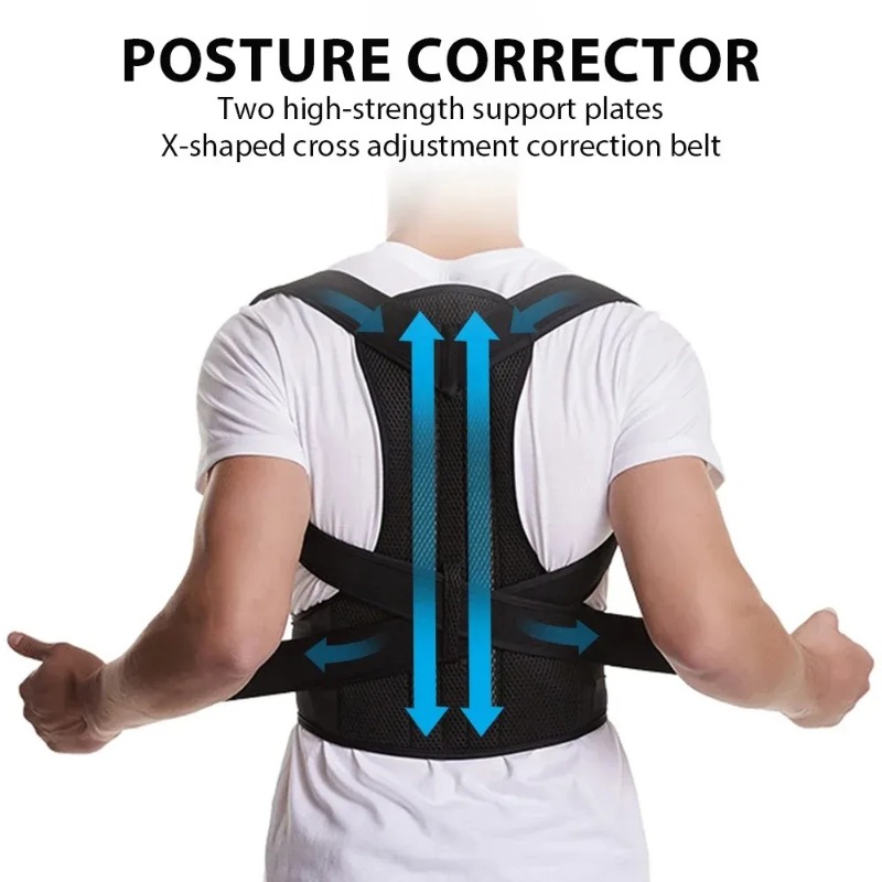 Adjustable Posture Corrector Brace with Lumbar Support Belt for Back Alignment and Pain Relief