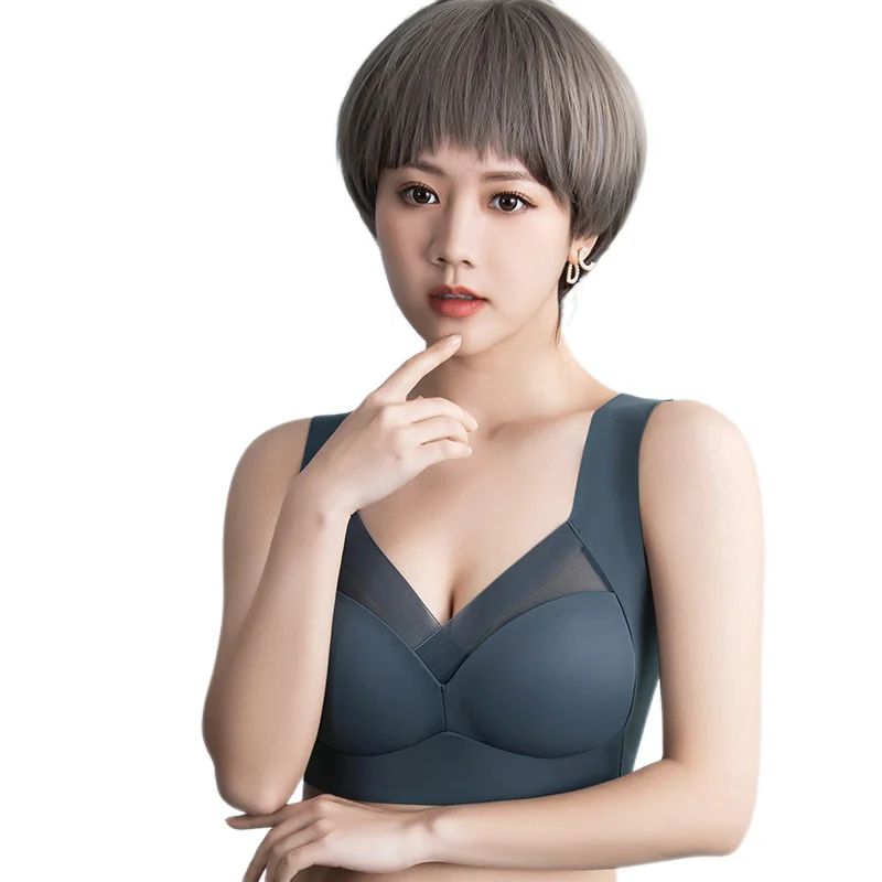 Breathable Mesh Sports Bra Wireless Push Up Sports Bra Padded Gym Workout Bra for Women