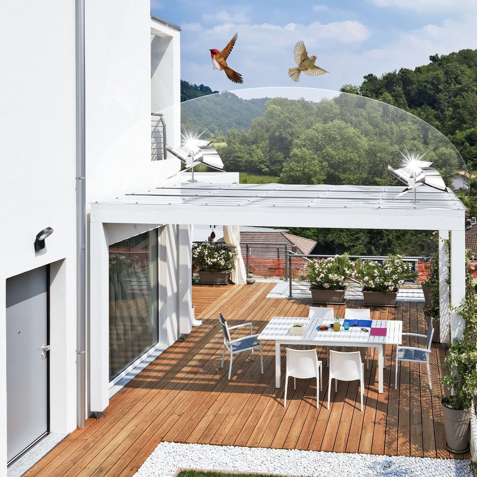 Reflective Wind Bird Repellent Spinners - Silent Spinning Kites for Garden & Yard Protection