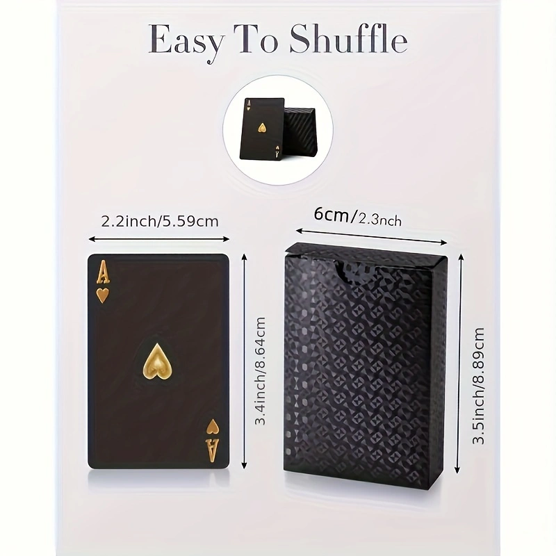 Cool Black Gold Waterproof Playing Cards, Holiday Game Gift for Christmas Halloween Thanks giving