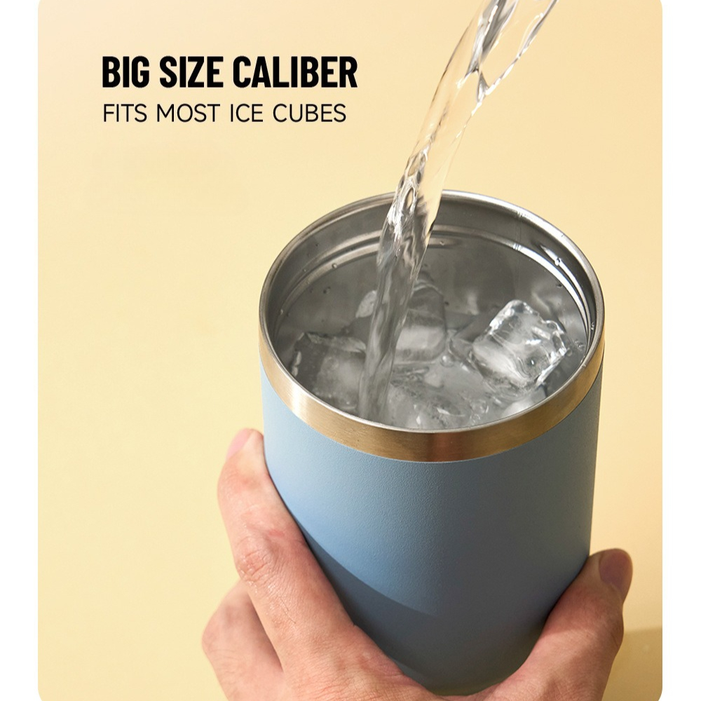 Stainless Steel Large-Capacity Thermoses, Dual-Drink Coffee Mug, Handle Vacuum Cup, Hot Cold Retention Ice Cup