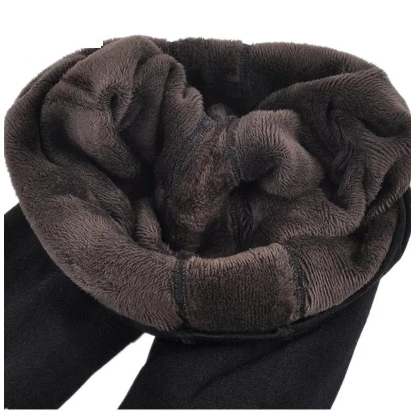 Thermal High Waist Winter Warm Leggings with Thick Velvet Lining Solid Color Leggings