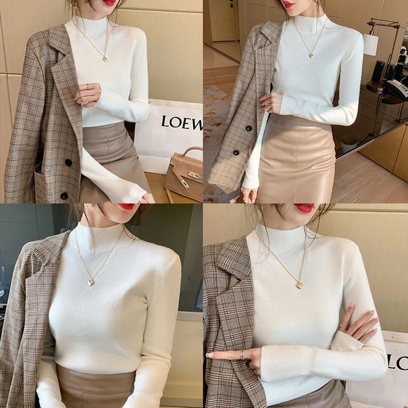 AOSSVIAO Womens Stretch Turtleneck Sweater