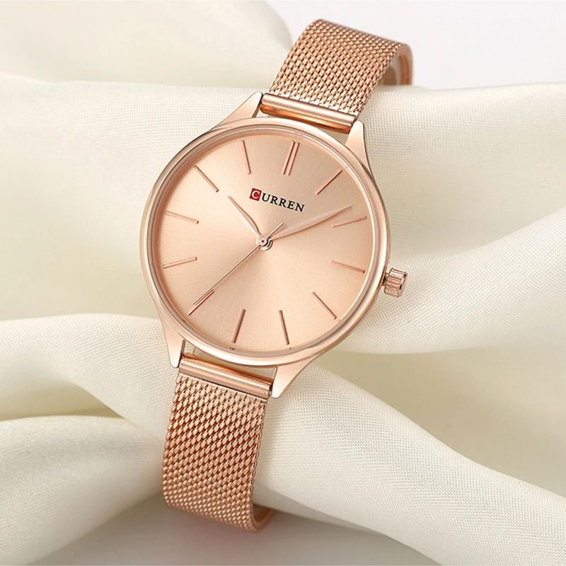 Elegant Matte Dial Mesh Strap Watch – Luxury Stainless Steel Japanese Quartz Timepiece with Premium Display Box