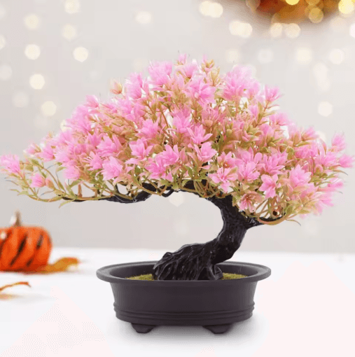Artificial Japanese Pine Bonsai Tree Realistic Mini Plant for Desk & Home Decor