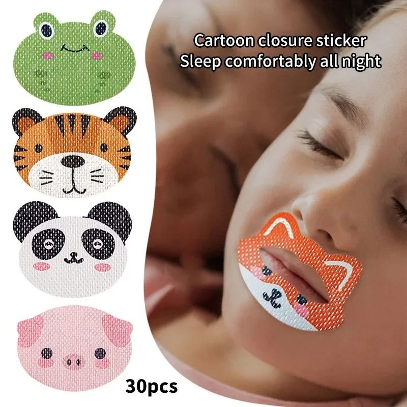 30Pcs Kids Cartoon Anti-Snoring Stickers | Breathing Correction Mouth Tape for Better Sleep