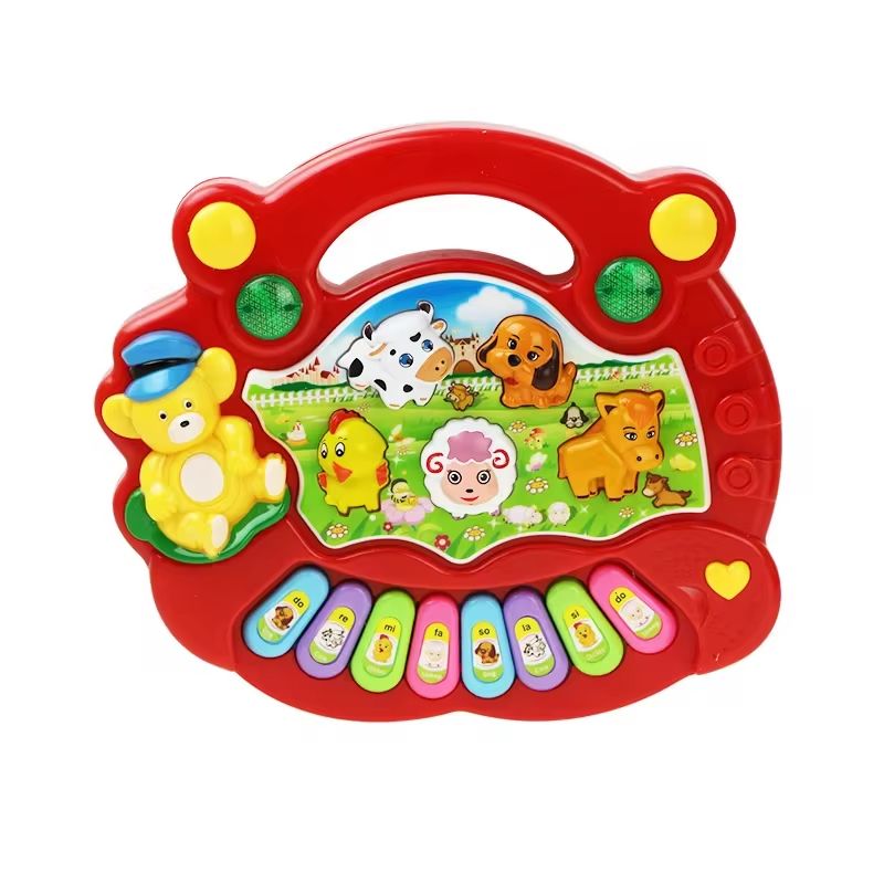 Kids Cartoon Piano Keyboard Game – Animal Sounds Flashing Lights Educational Instrument Toy