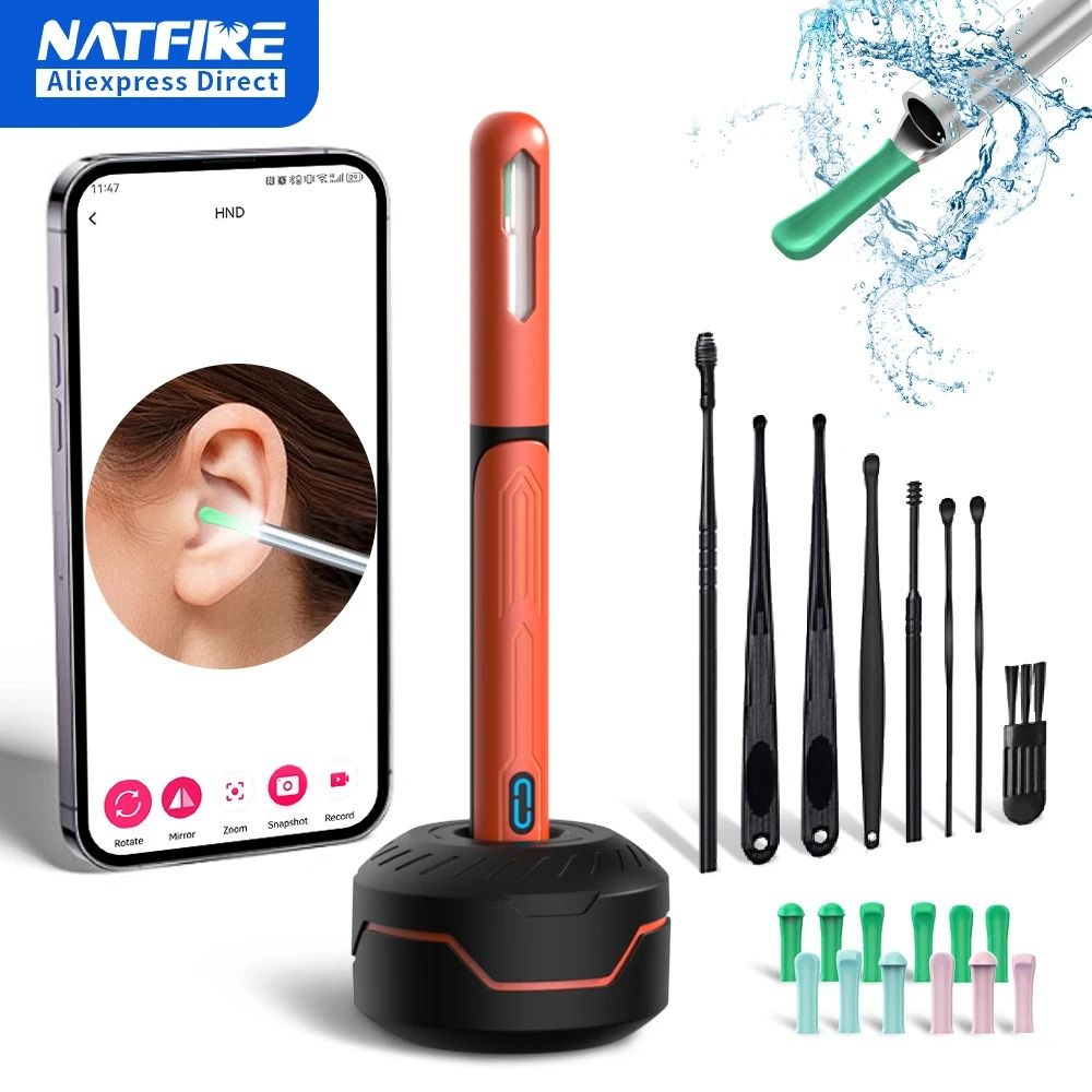 HD Ear Cleaner with Camera Otoscope Ear Cleaning Kit USB C Rechargeable Wax Removal Tool