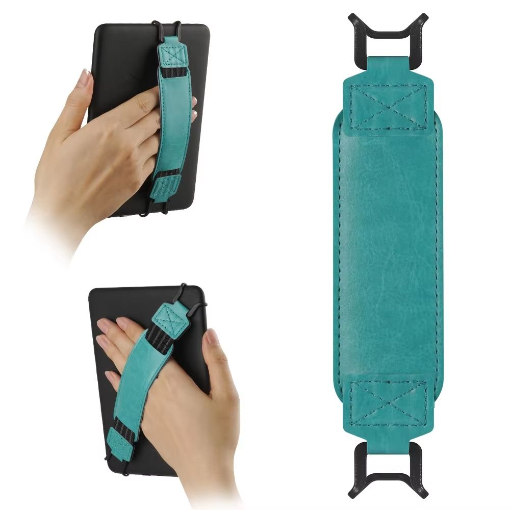 Universal Leather Tablet Hand Strap With Anti-Slip Finger Grip Holder