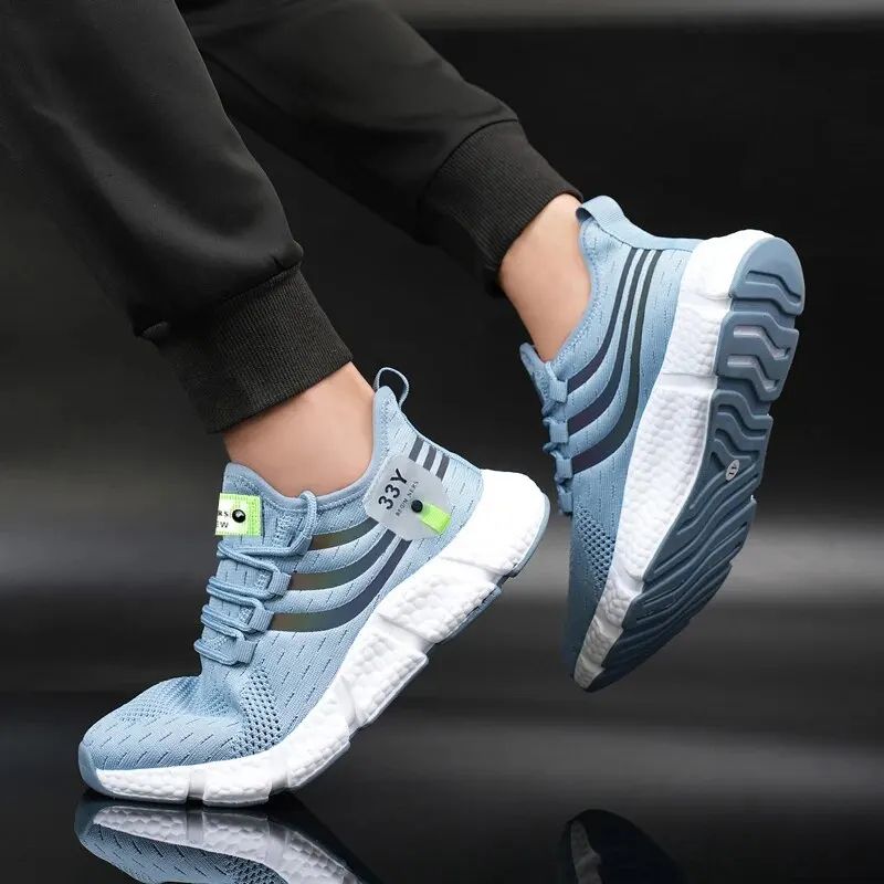 Mens Breathable Mesh Sneakers - Lightweight Walking & Running Shoes with Rubber Grip