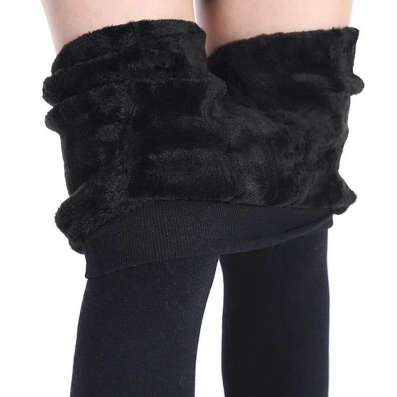 Womens Warm Velvet High Waist Winter Leggings