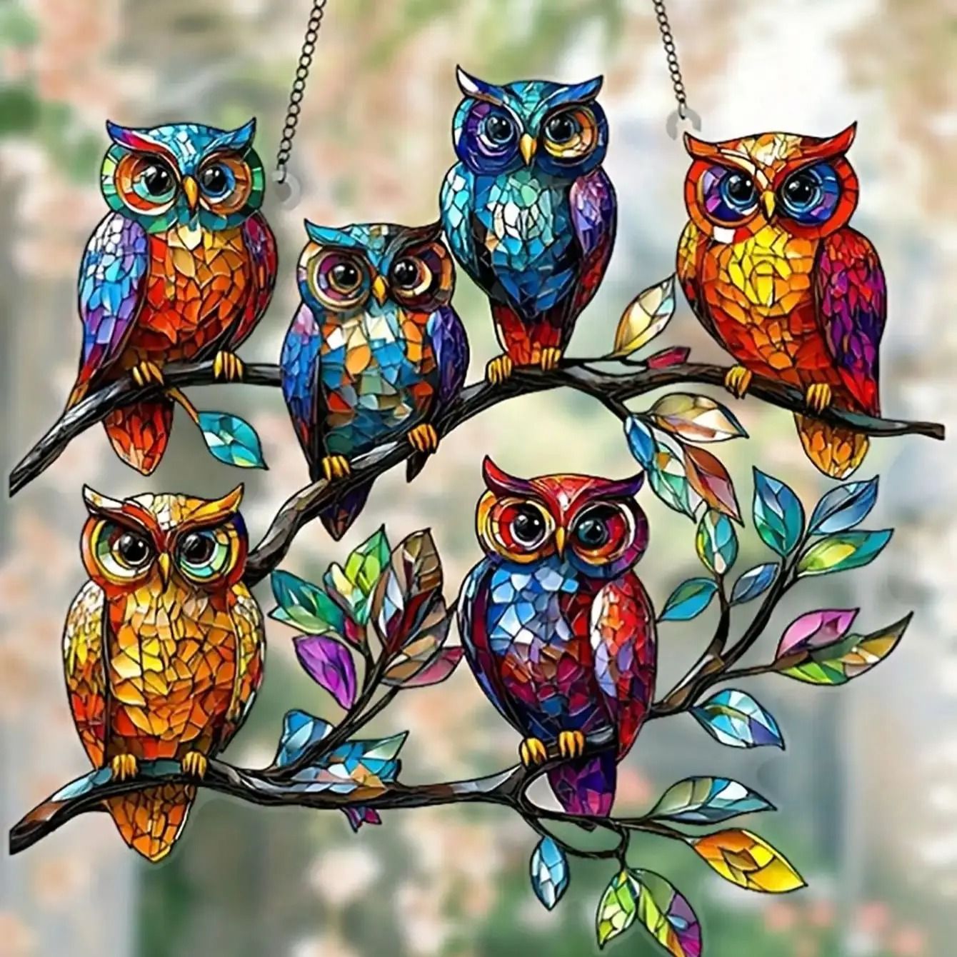 Colorful Owl Pendant Light Decorative Animal Hanging Lamp for Home Decor