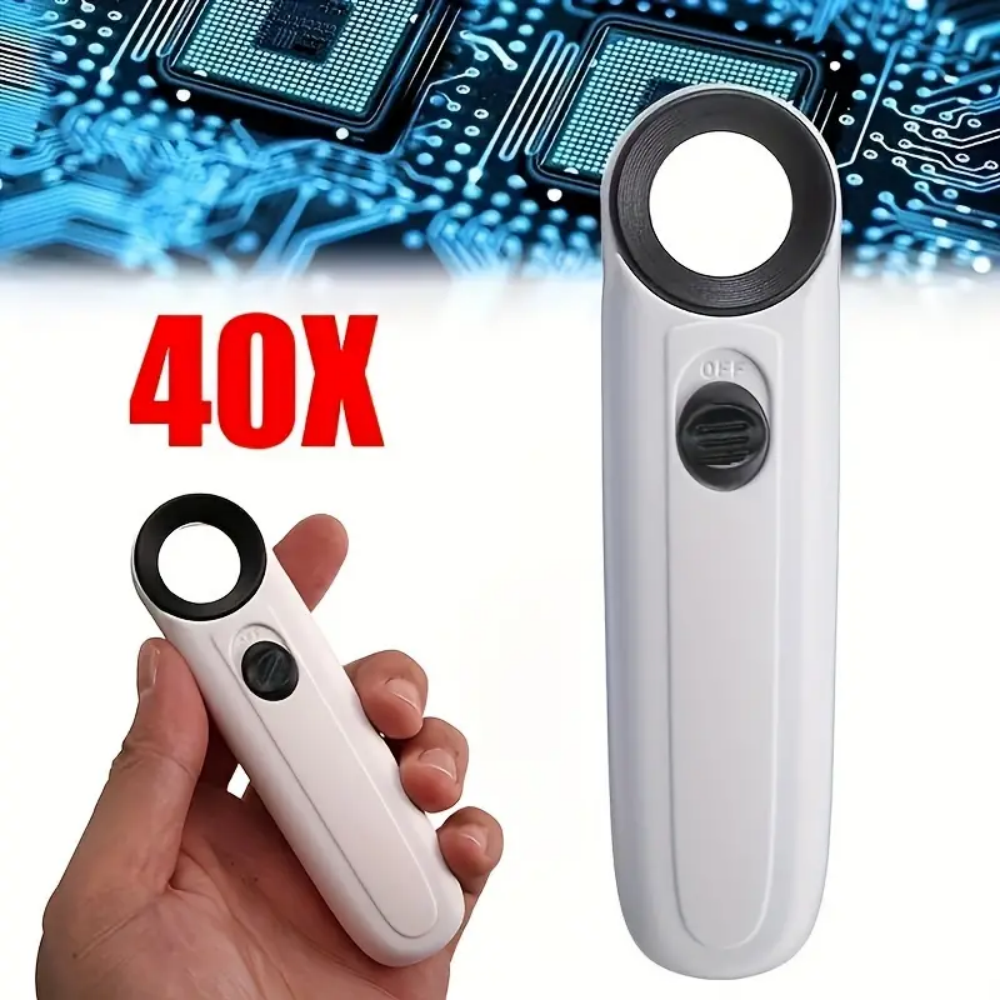 Handheld Magnifying Glass with Dual LED Lights for Jewelry & Diamond Inspection
