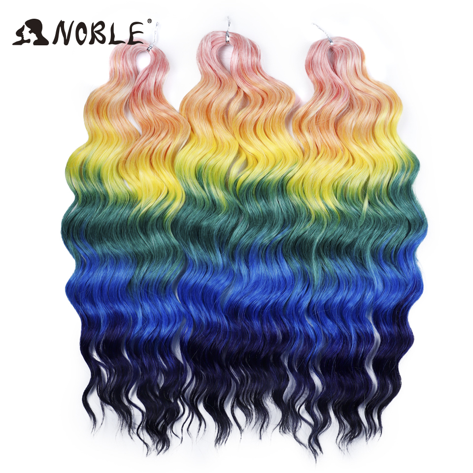 Noble Hair Synthetic Loose Deep Wave Braiding Hair Extensions Ombre Blonde Twist Crochet Curly Water Wave Braid