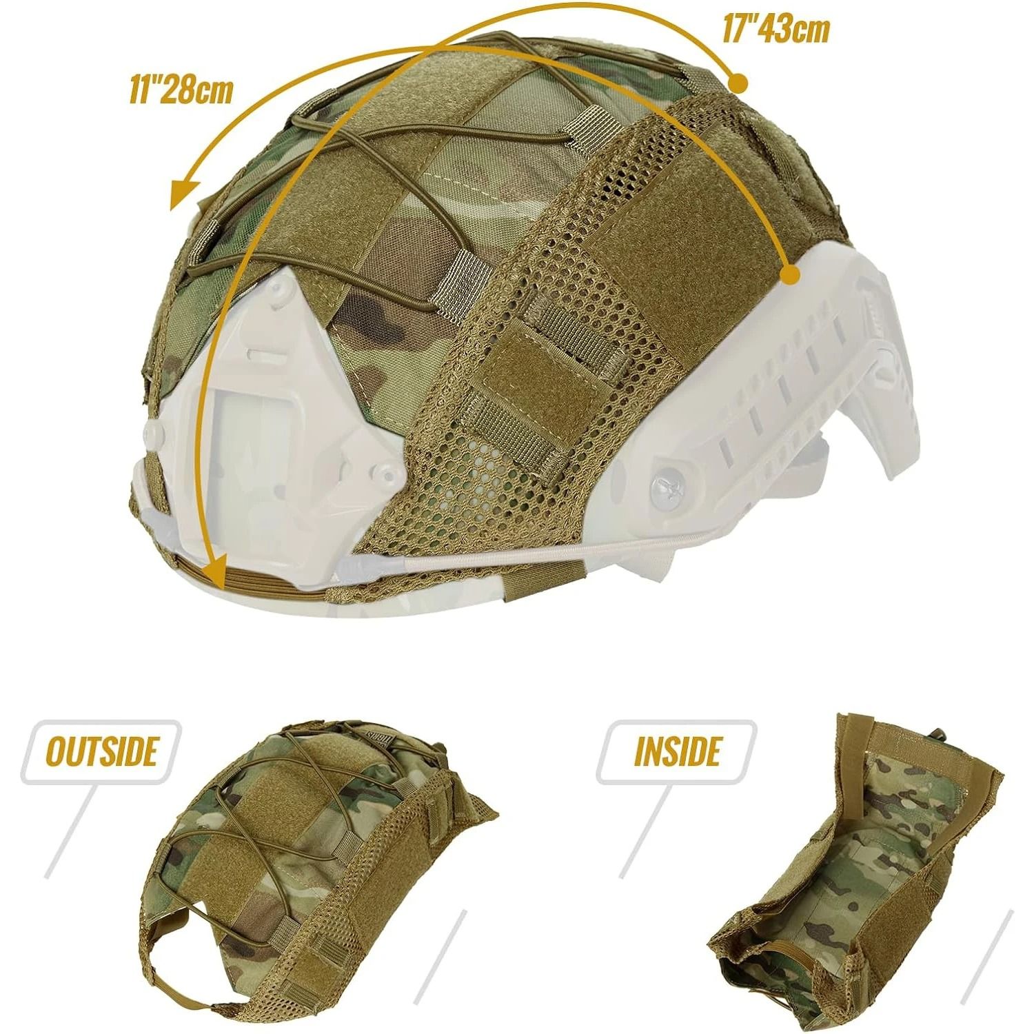Tactical Helmet Cover Camo Fast Airsoft Paintball High Cut Helmet Cloth