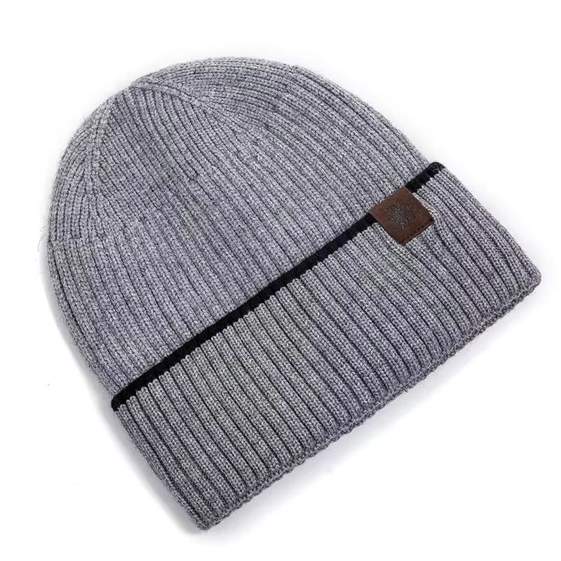 Unisex Plush Fleece Lined Knitted Winter Beanie Hat for Outdoor Cold Weather