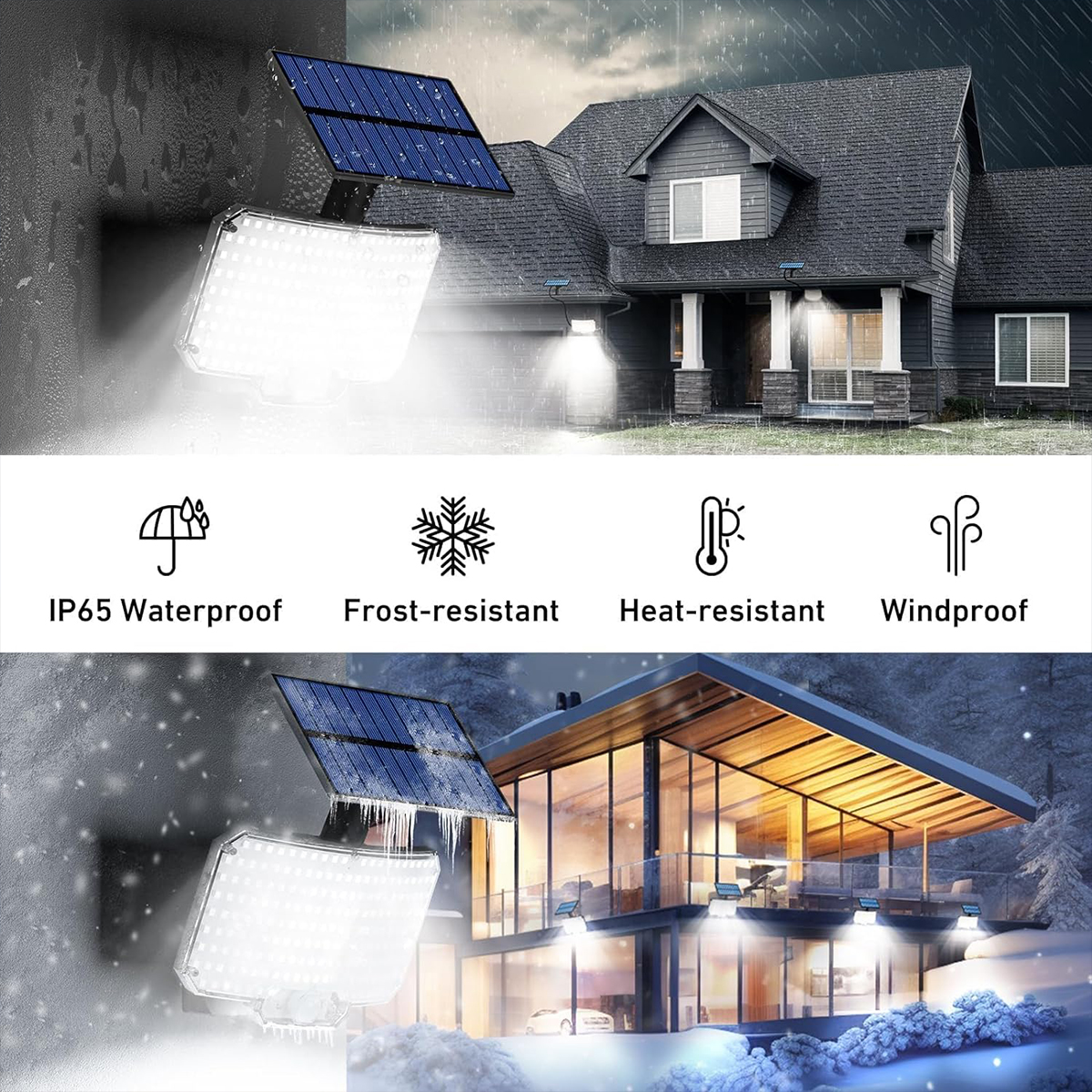 Solar Lights Outdoor 234LED 3 Modes, Motion Sensor Flood Lights with Remote, IP65 Waterproof, Security Solar Lights